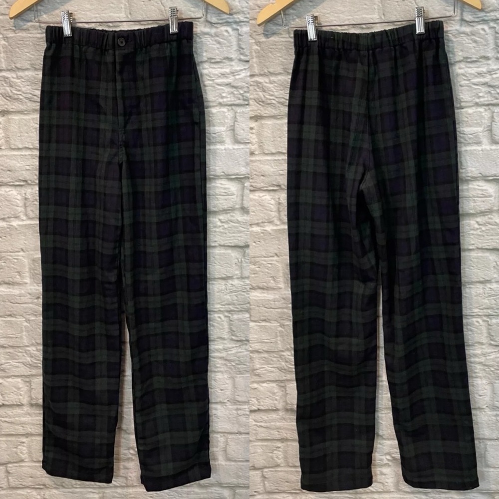 Brandy Melville Women's Tilden Pants in Green Plaid Flannel ONE SIZE (24”) - Picture 3 of 9